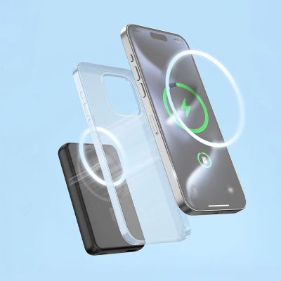 3. Powerbank Dudao K14S+ 10000mAh 20W USB-A / USB-C / MagSafe z podstawką - czarny