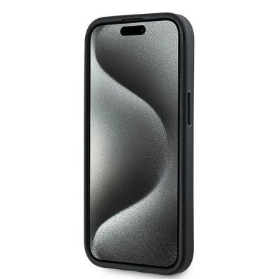 5. Etui Karl Lagerfeld Diagonal Quilted Script na iPhone 15 Plus / 14 Plus - czarne