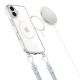 3. Etui Tech-Protect Flexair Chain MagSafe na iPhone 16 - przezroczyste  + 2 smycze (różowa i szara)