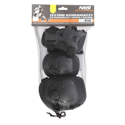 36. Ochraniacze zestaw Nils Extreme CZARNE rozmiar M H110