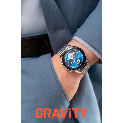 3. Smartwatch Gravity Srebrny Bransoleta + Pasek GT10-6