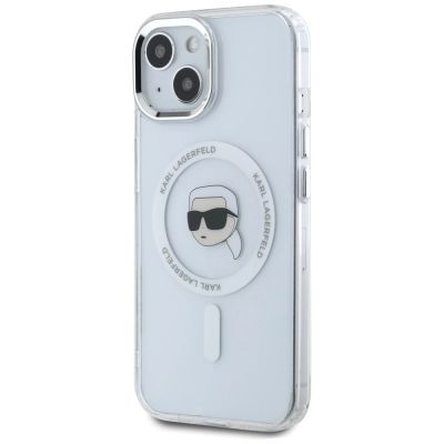 2. Etui Karl Lagerfeld IML Metal Karl Head MagSafe do iPhone 15 biały