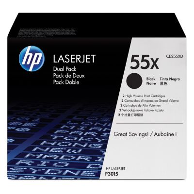 3. HP 55X zestaw 2 oryginalnych wkładów z czarnym tonerem LaserJet XL