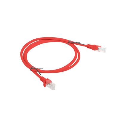 Patchcord UTP Lanberg PCU5-10CC-0100-R (RJ45 - RJ45 ; 1m; UTP; kat. 5e; kolor czerwony)
