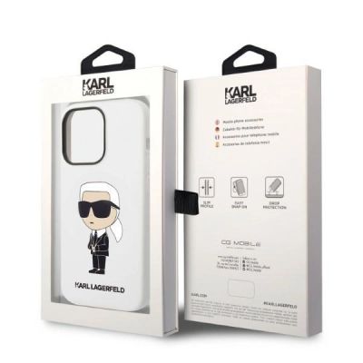8. Etui Karl Lagerfeld Silicone Ikonik na iPhone 14 Pro Max - białe