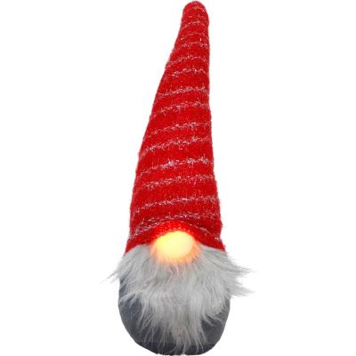 9. SKRZAT Z DŁUGĄ CZERWONĄ CZAPKĄ I ŚWIECĄCYM NOSEM 10x9x42CM