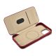 16. iCarer CE Oil Wax Premium Leather Folio Case skórzane etui iPhone 14 Plus z klapką magnetyczne MagSafe czerwony (AKI14220707-RD)