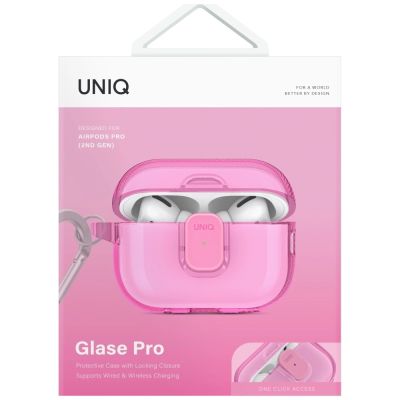 2. Etui UNIQ Glase Pro do AirPods Pro 2 - różowe