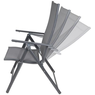 4. KRZESŁO OGRODOWE 57x68x106CM  2xTEXTLINE 7-POZYCYJNE KPL.2SZT