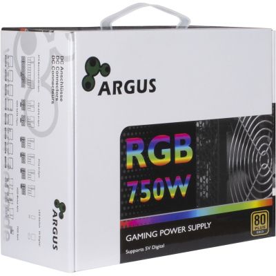 3. Zasilacz Argus RGB-750W CM II - ATX12V 2.3 AC 100/240 V - 750 Watt - aktiv PFC - sort