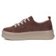 3. Skórzane sneakersy damskie na platformie brązowe Filippo DP7982