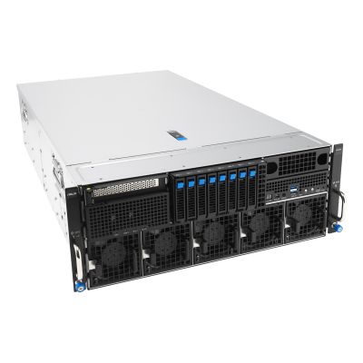 3. Platforma Asus Rack (4U) ESC8000A-E13X AMD EPYC 9005 (8xNVMe, 2xM.2, 2x10Gbe, 8xQSFP, IPMI, R3200W)