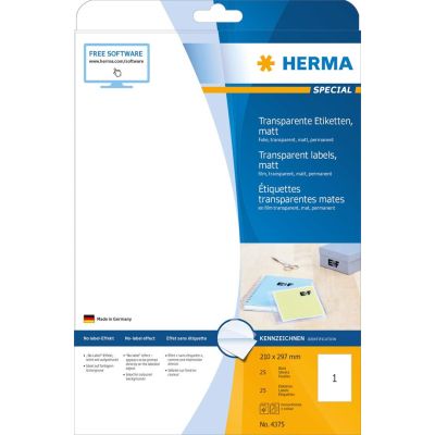 HERMA 4375 etykiet do nadruku Przezroczysty Samoprzylepne etykiety do drukowania