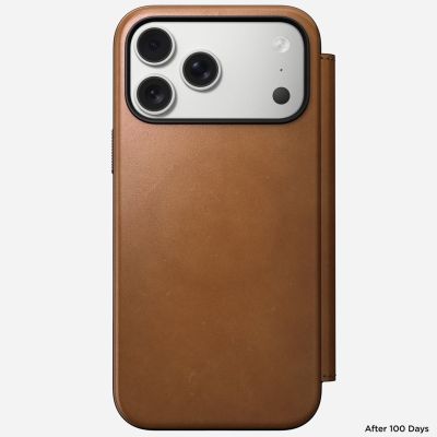 5. Nomad Modern Leather Folio pokrowiec na telefon komórkowy 17,5 cm (6.9") Opalony/Jasnobrązowy
