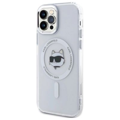 2. Etui Karl Lagerfeld IML Metal Choupette Head MagSafe na iPhone 12 - białe