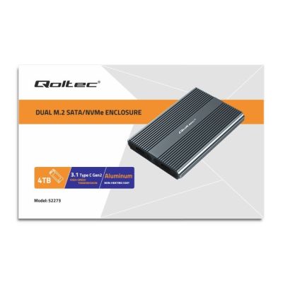 6. Qoltec Obudowa | kieszeń na dysk M.2 SSD | SATA | NVMe | USB-C | DUAL 2 x 2TB