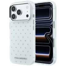 Etui Karl Lagerfeld IML Rhinestones Allover and Electroplated Logo na iPhone 17 Pro / 18 Pro - białe