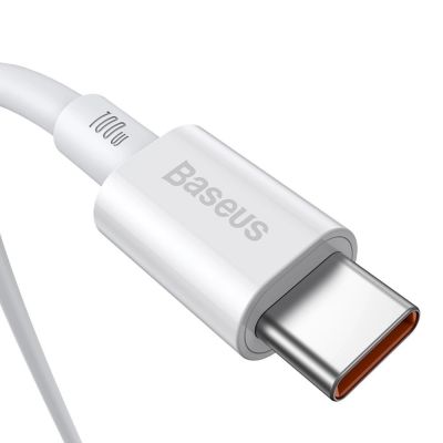 3. Kabel Baseus CATYS-C02 USB-C - USB-C PD QC FCP 100W 5A 2m - biały