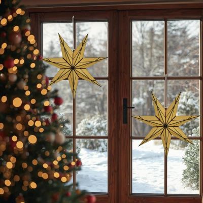 6. DEKORACJA PAPIEROWA GWIAZDA 50CM 7 RAMION KREMOWA