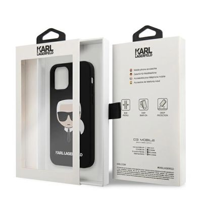 9. Etui Karl Lagerfeld Silicone Karl`s Head na iPhone 12 mini - czarne