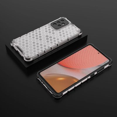 13. Honeycomb etui pancerny pokrowiec z żelową ramką Samsung Galaxy A72 4G przezroczysty