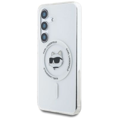 2. Etui Karl Lagerfeld Button Choupette Head Printed Logo MagSafe Samsung Galaxy S25 Plus biały