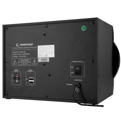 5. RAMPAGE GŁOŚNIKI RMS-G8 GAMINGOWE 25 W BT USB SD FM