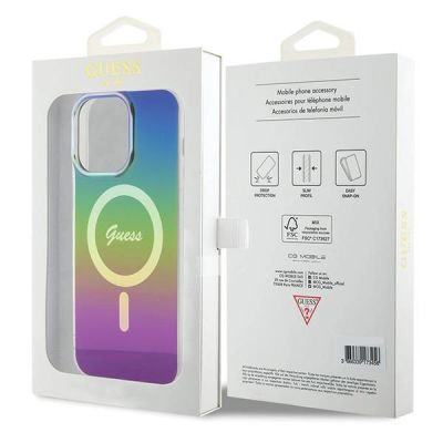 8. Etui Guess IML Iridescent MagSafe na iPhone 15 Pro - czarne