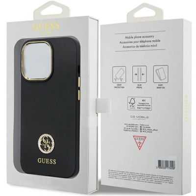 8. Etui Guess 4G Silicone Logo Strass na iPhone 13 Pro Max - czarne