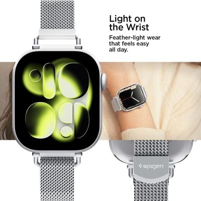 9. Pasek Spigen WBM4 na Apple Watch (40 / 41 / 42 mm) - srebrny