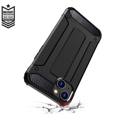 7. Pancerne etui do iPhone 15 Plus Hybrid Armor - niebieskie