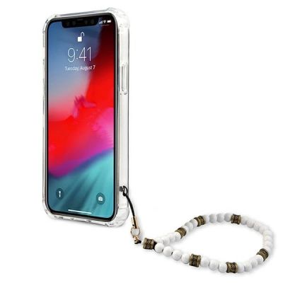 5. Etui Guess White Pearl na iPhone 12 Pro Max - przezroczyste
