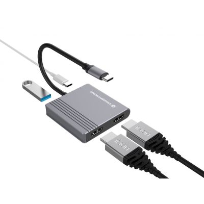 3. Conceptronic DONN13G stacja dokująca Przewodowa USB 3.2 Gen 1 (3.1 Gen 1) Type-C Szary