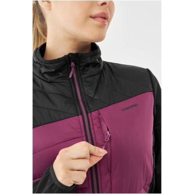 7. Kurtka przejściowa damska Viking Blast Primaloft Lady trekkingowa ocieplana czarno-różowa (750/25/6175/0946)