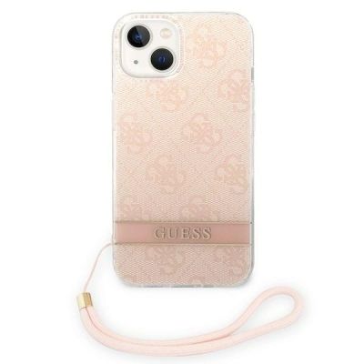 2. Etui Guess 4G Print Strap na iPhone 14 Plus - różowe