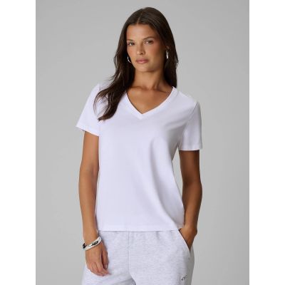 T-shirt regular gładki damski 4F 4FRMM00TTSHF3618-10S