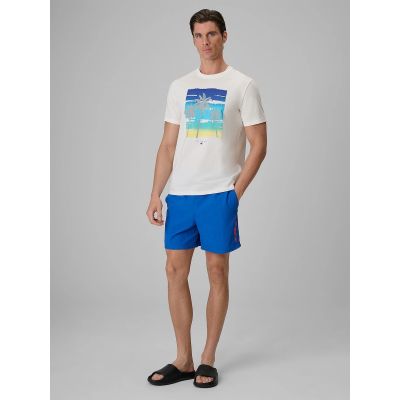 4. T-shirt regular z nadrukiem męski 4F 4FRSS26TTSHM4291-11S