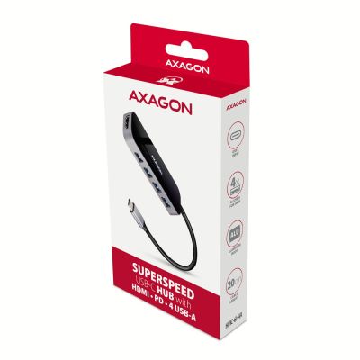 9. Axagon HMC-6H4A stacja dokująca Przewodowa USB 3.2 Gen 1 (3.1 Gen 1) Type-C Czarny, Szary