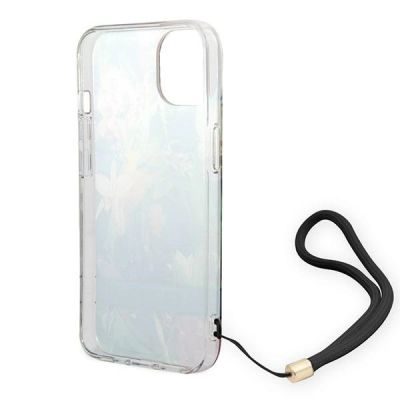 6. Etui Guess Flower Strap na iPhone 14 Plus - niebieskie