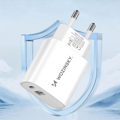 13. Ładowarka sieciowa Wozinsky WGWCW USB-A USB-C 20W - biała