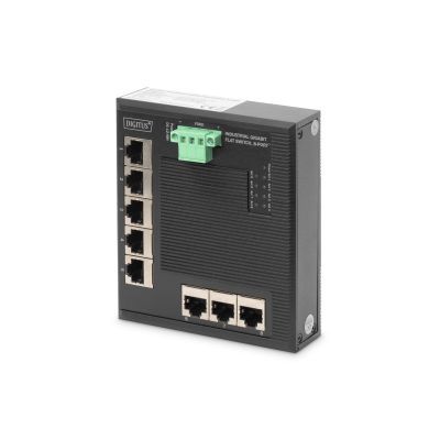 20. Switch Ethernet Gigabit 8-portowy, montaż DIN, rozszerzony zakres temp.