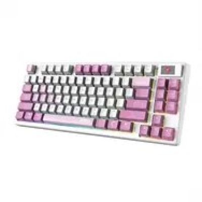 6. MSI FORGE GK600 TKL WIRELESS VIOLET klawiatura Gaming USB + Bluetooth QWERTY Hiszpański Różowy, Fioletowy, Biały