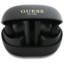 Słuchawki Bluetooth Guess Capsule Printed Logo TWS + stacja dokująca - czarne