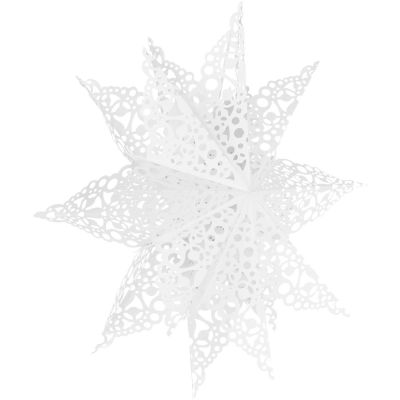 8. DEKORACJA PAPIEROWA PŁATEK ŚNIEGU ŚR. 64 CM BIAŁY DELUXE