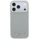 3. Etui Karl Lagerfeld Saffiano Small Script Metal Logo MagSafe na iPhone 18 Pro / 17 Pro - beżowe