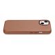 10. iCarer Case Leather pokrowiec etui z naturalnej skóry do iPhone 14 brązowy (WMI14220705-BN) (kompatybilne z MagSafe)