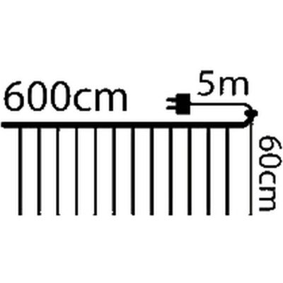 11. LAMPKI CHOINKOWE KURTYNA ŚWIETLNA ZEW/WEW 240 LED 600X60CM Z PILOTEM CIEPŁY BIAŁY