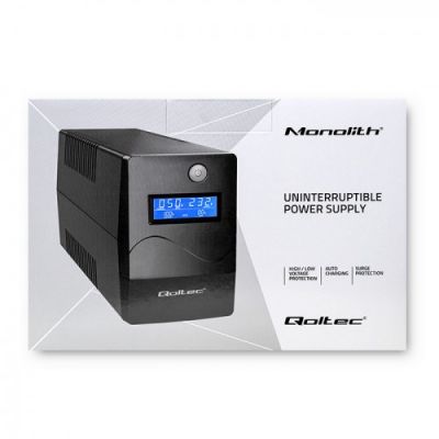 2. QOLTEC ZASILACZ AWARYJNY UPS 450VA | 240W | LCD | USB | RJ45