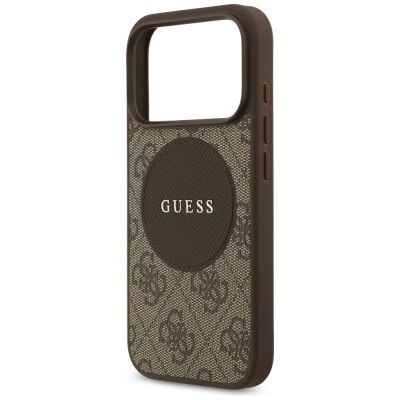 6. Etui Guess 4G Circle Classic Logo MagSafe na iPhone 17 Pro - brązowe