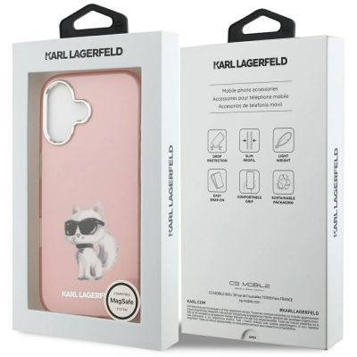 8. Etui Karl Lagerfeld IML Aquarelle Choupette & Logo MagSafe na iPhone 17 - różowe